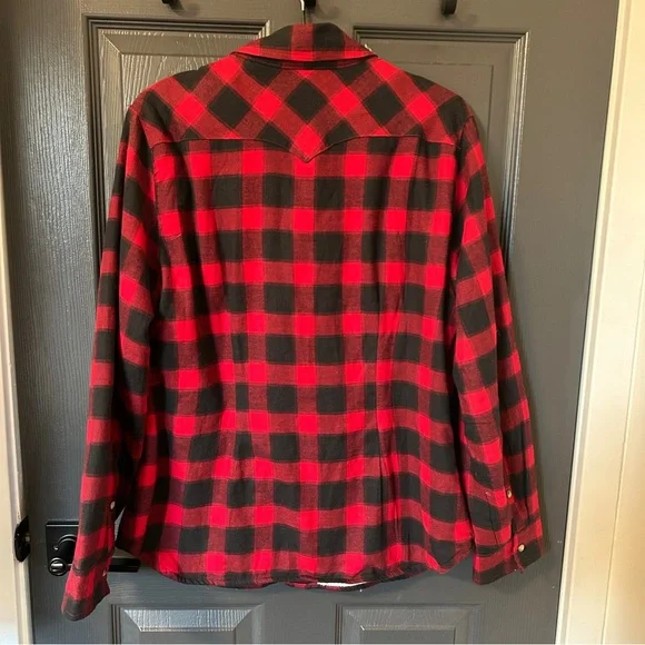 Jachs Girlfriend New York Red and Black Lined Plaid Shirt - Picture 3 of 7